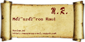 Mészáros Raul névjegykártya