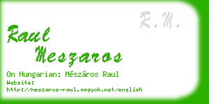 raul meszaros business card